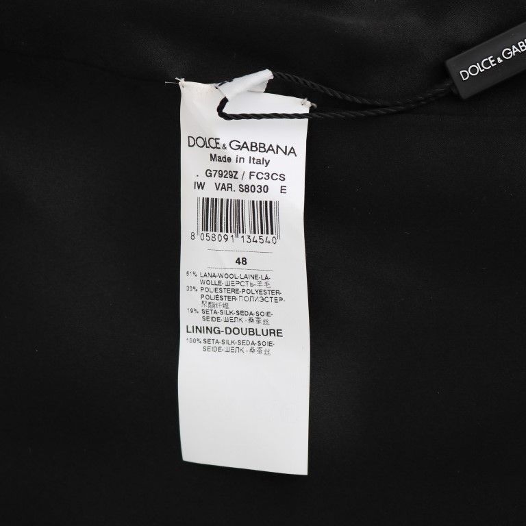 Dolce & Gabbana Gray Wool Patterned Slim Vest