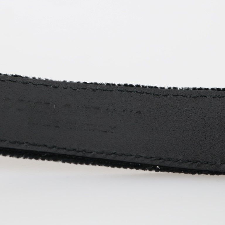 Dolce & Gabbana Black Cotton Royal Bee Embroidery Belt