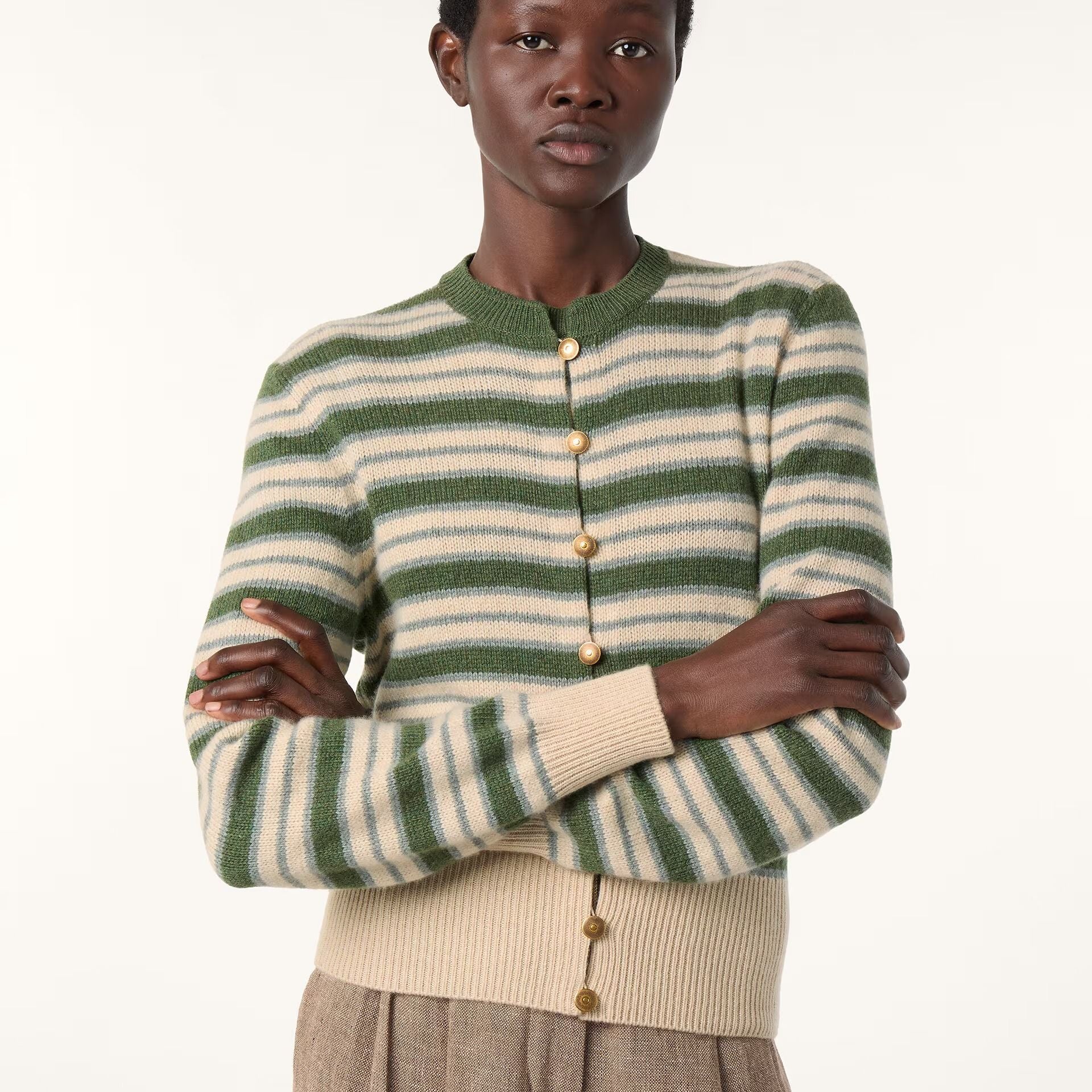 Loro Piana Fobello Stripes Cardigan in Baby Cashmere