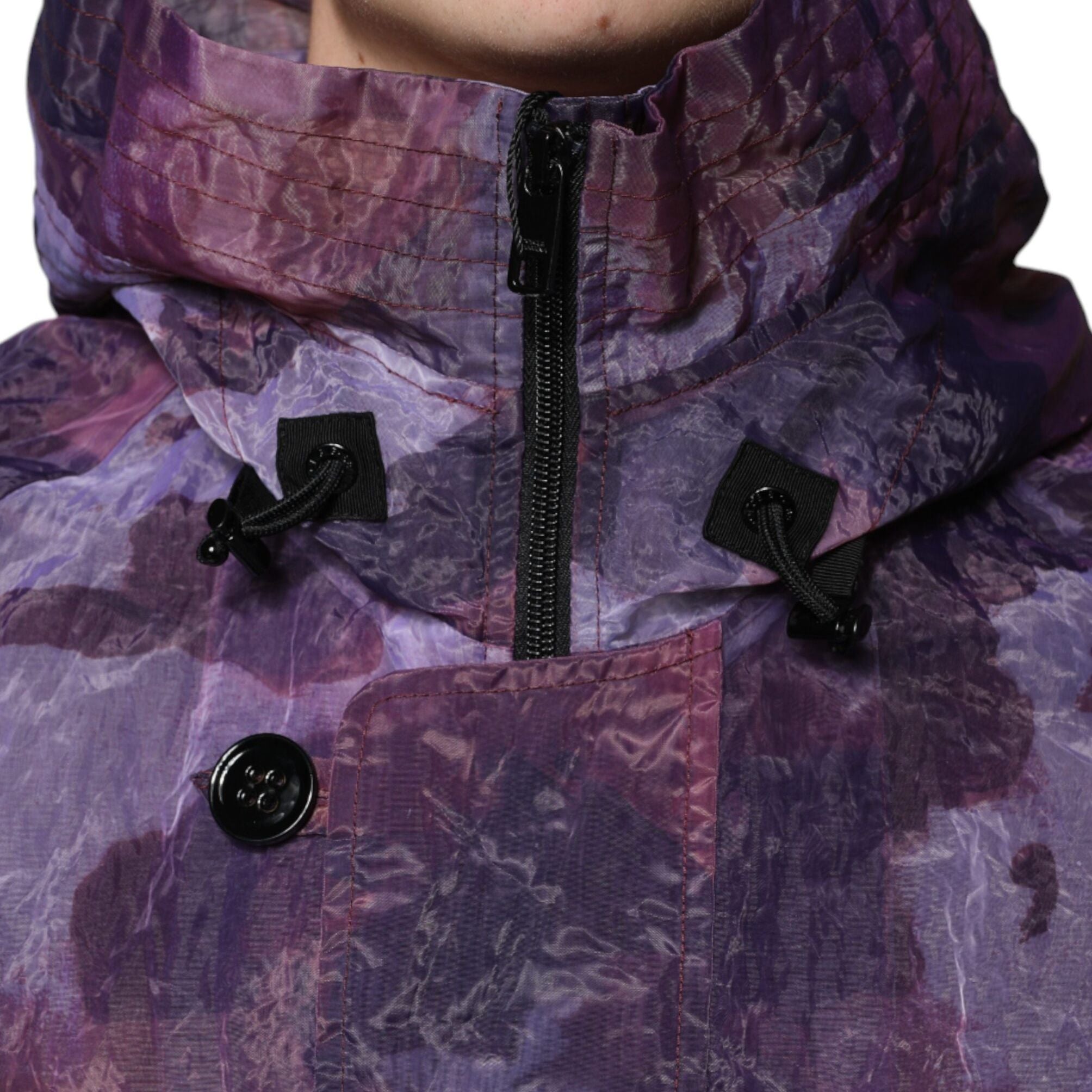 Dolce & Gabbana Purple Camouflage Hooded Men Blouson Jacket