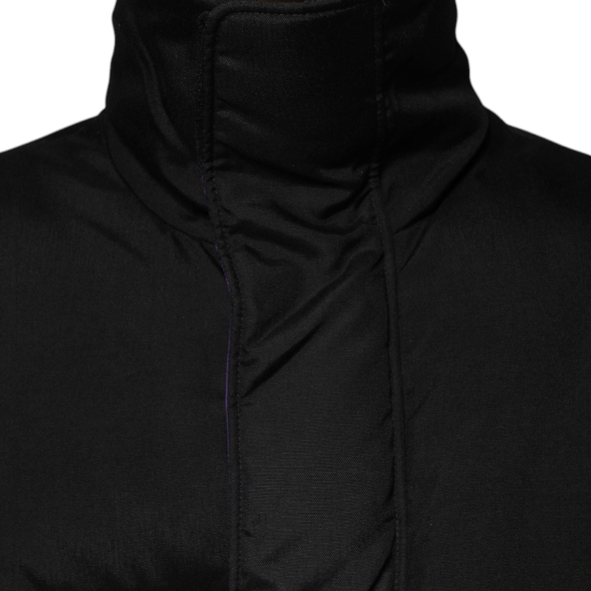 Dolce & Gabbana Black Nylon Puffer Men Full Zip Jacket
