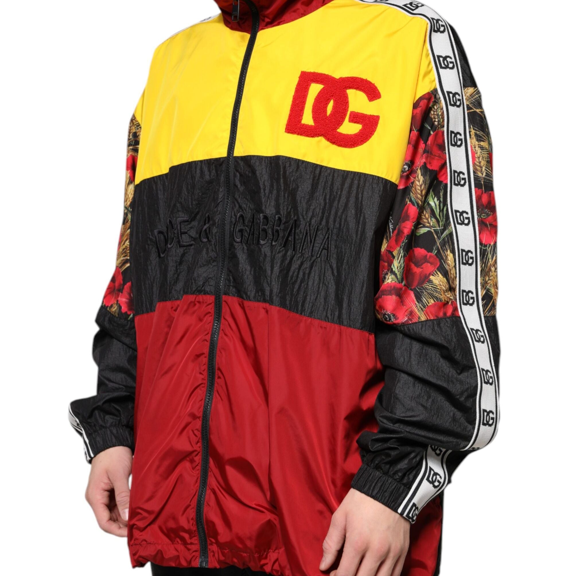 Dolce & Gabbana Multicolor Patchwork Men Full Zip Sweater