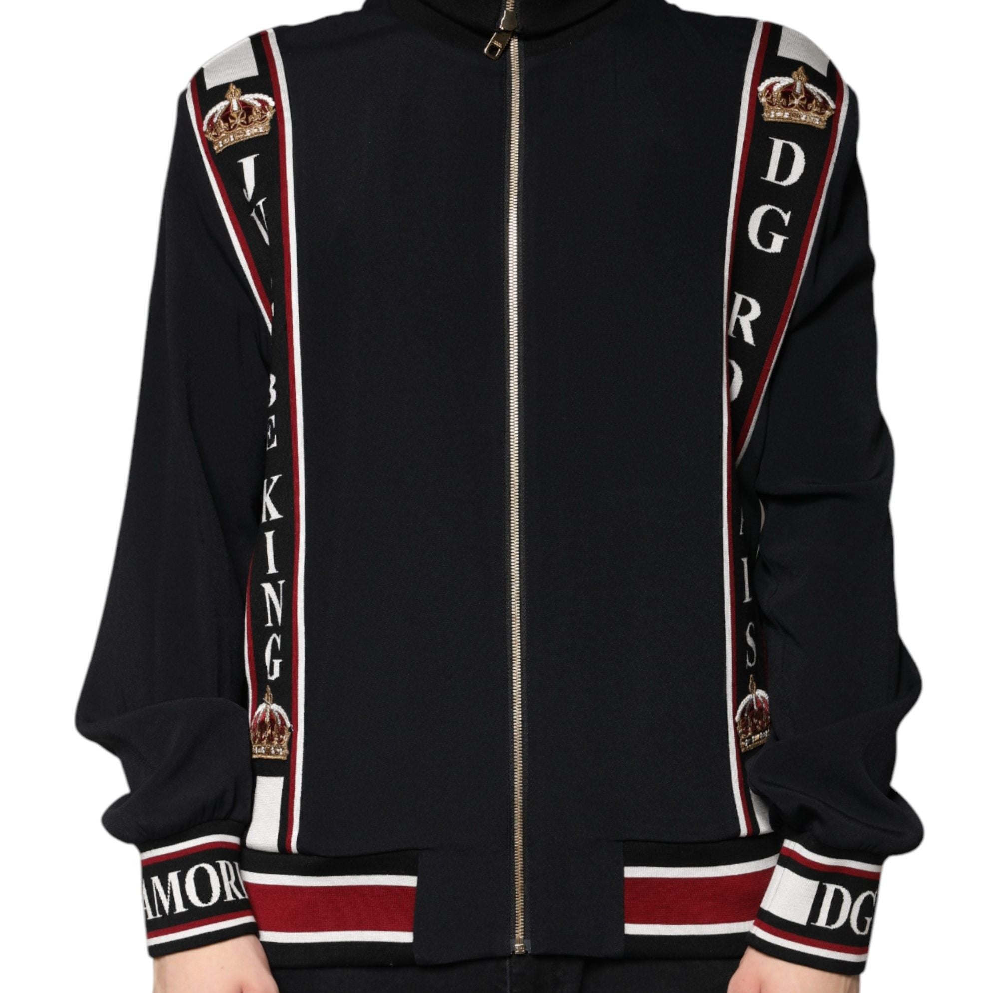 Dolce & Gabbana Black DG King Full Zip Sweatshirt Sweater