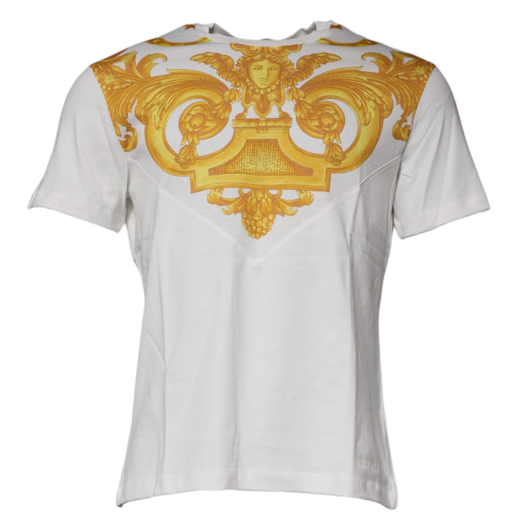 Versace White Medusa Print Cotton Crew Neck T-shirt