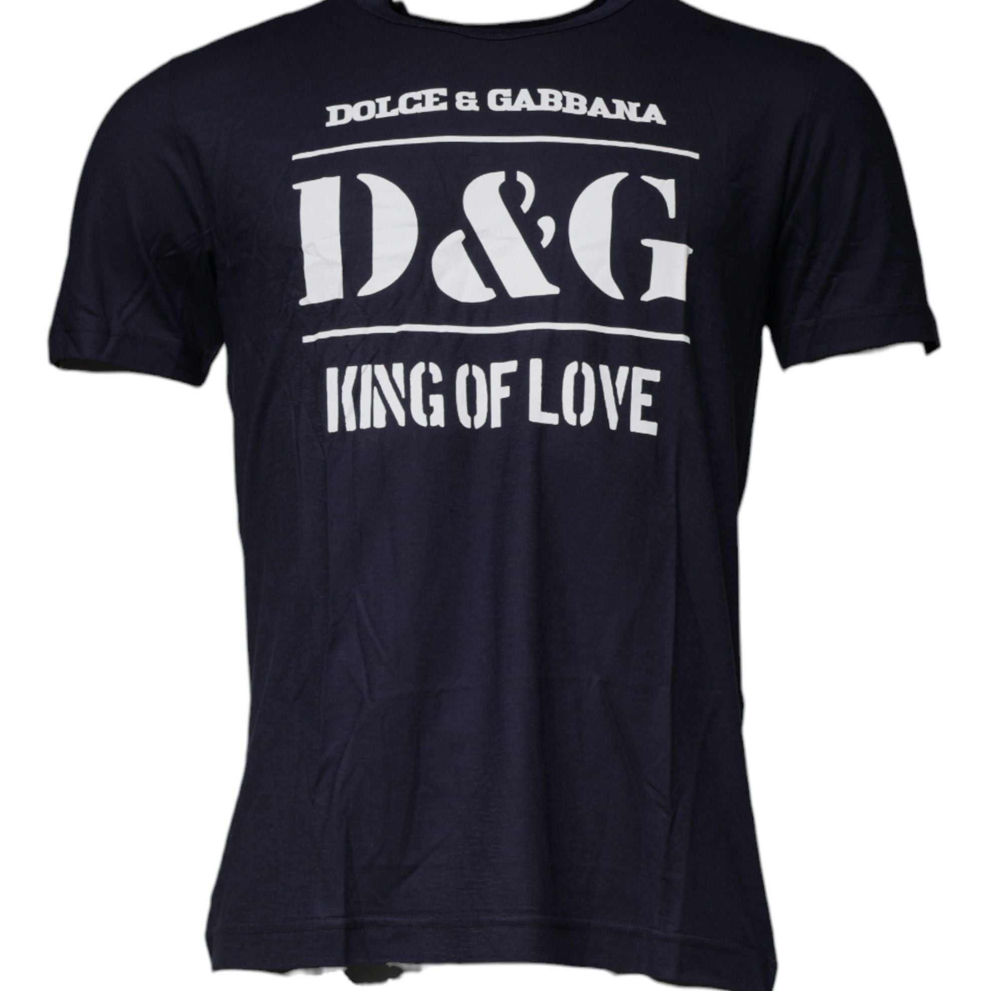 Dolce & Gabbana Blue D&G King Of Love Cotton Crew Neck T-shirt