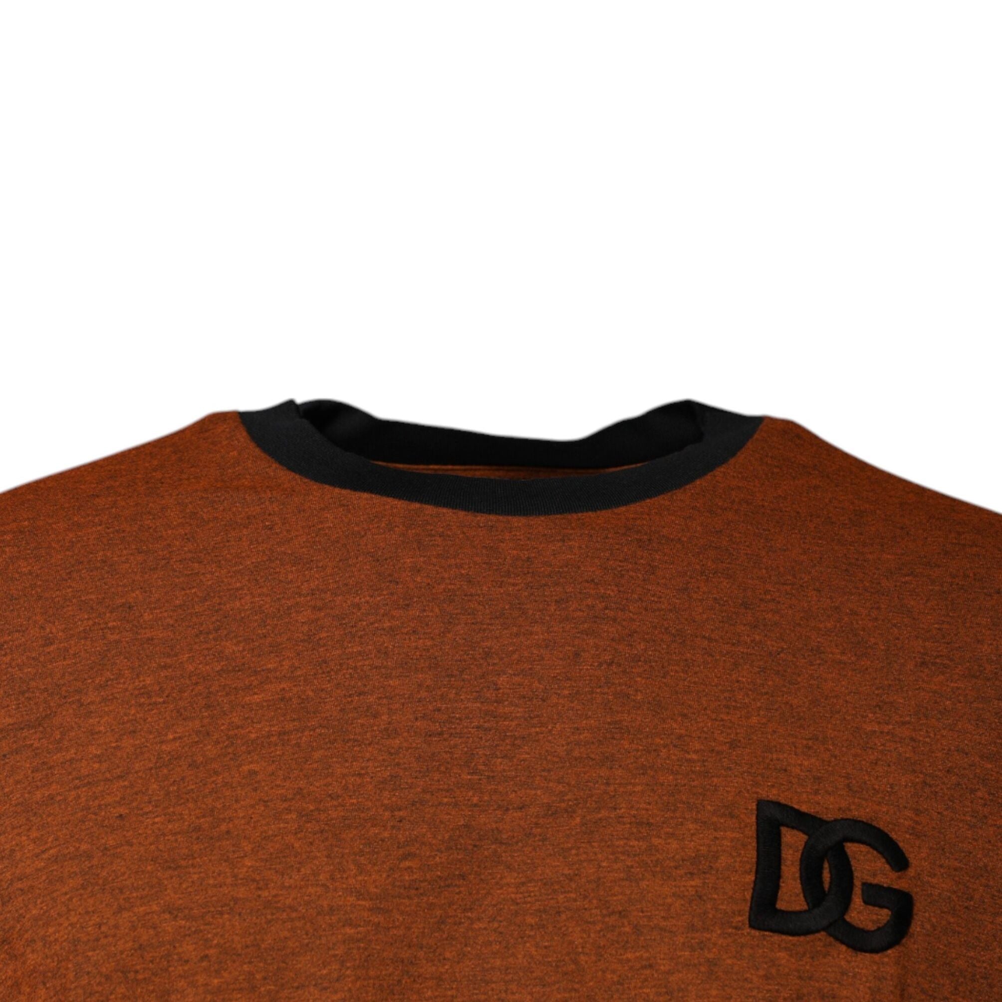 Dolce & Gabbana Brown DG Logo Cotton Crew Neck T-shirt