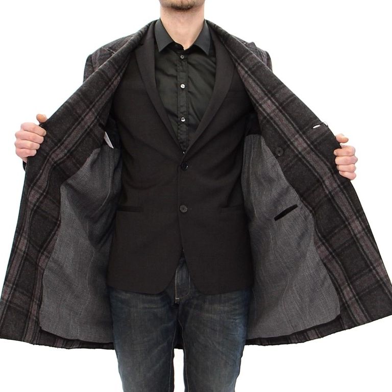 Dolce & Gabbana Gray Double Breasted Coat Jacket