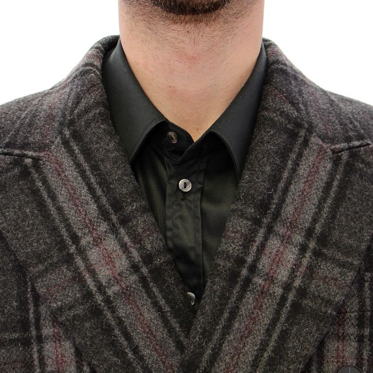 Dolce & Gabbana Gray Double Breasted Coat Jacket