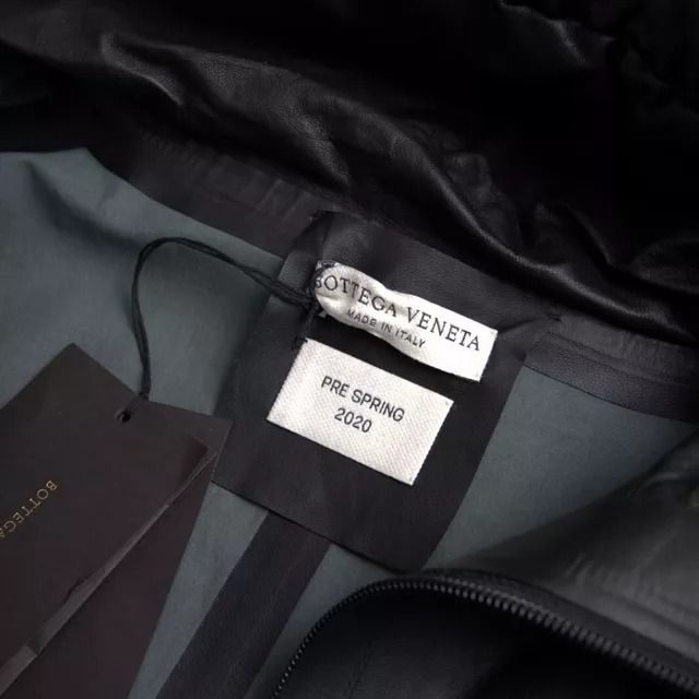 Bottega Veneta Black Leather Hooded Men Trenchcoat Jacket