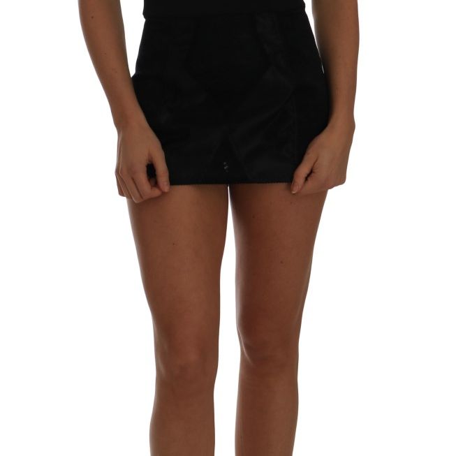 Dolce & Gabbana Romper Bodysuit Black Floral Stretch Dress