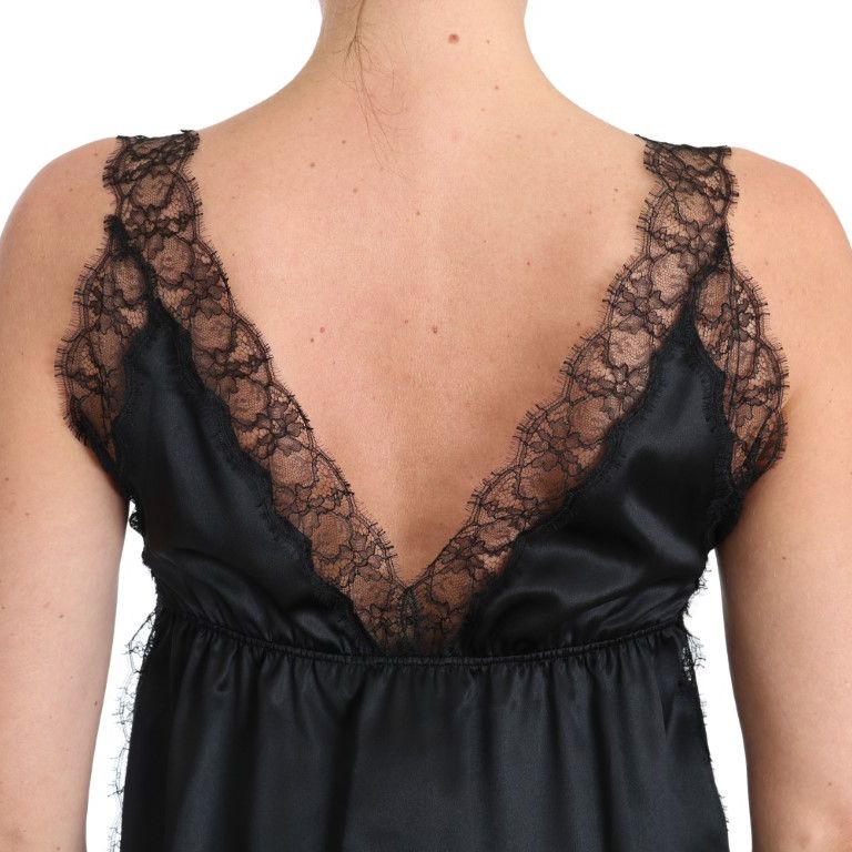 Dolce & Gabbana Lingerie Cami Black Lace Silk Stretch