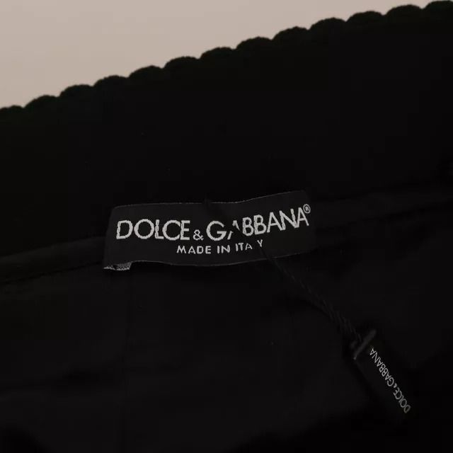 Dolce & Gabbana Black Check Flounce Detailed Wool Mini Skirt