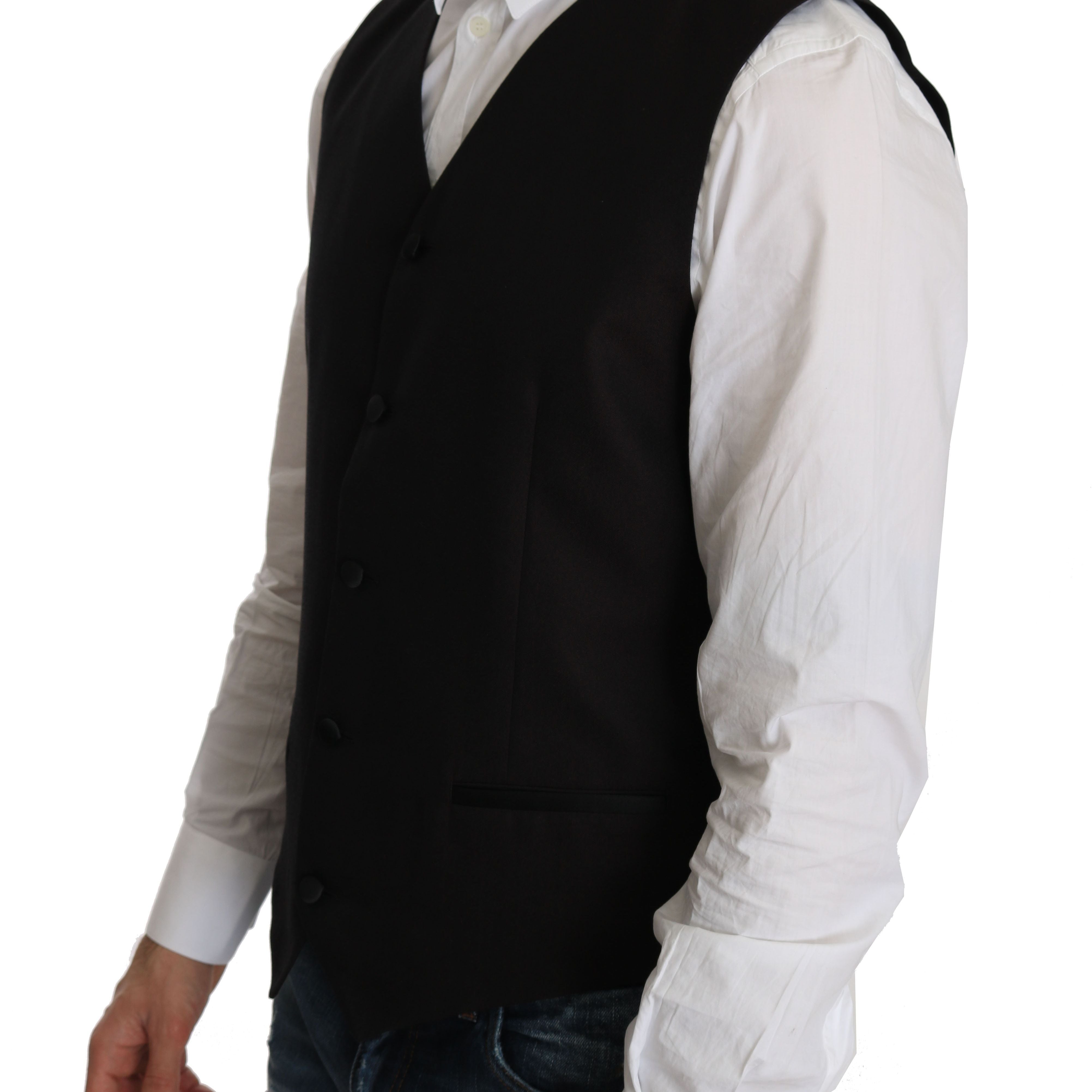 Dolce & Gabbana Black Silk Dress Waistcoat