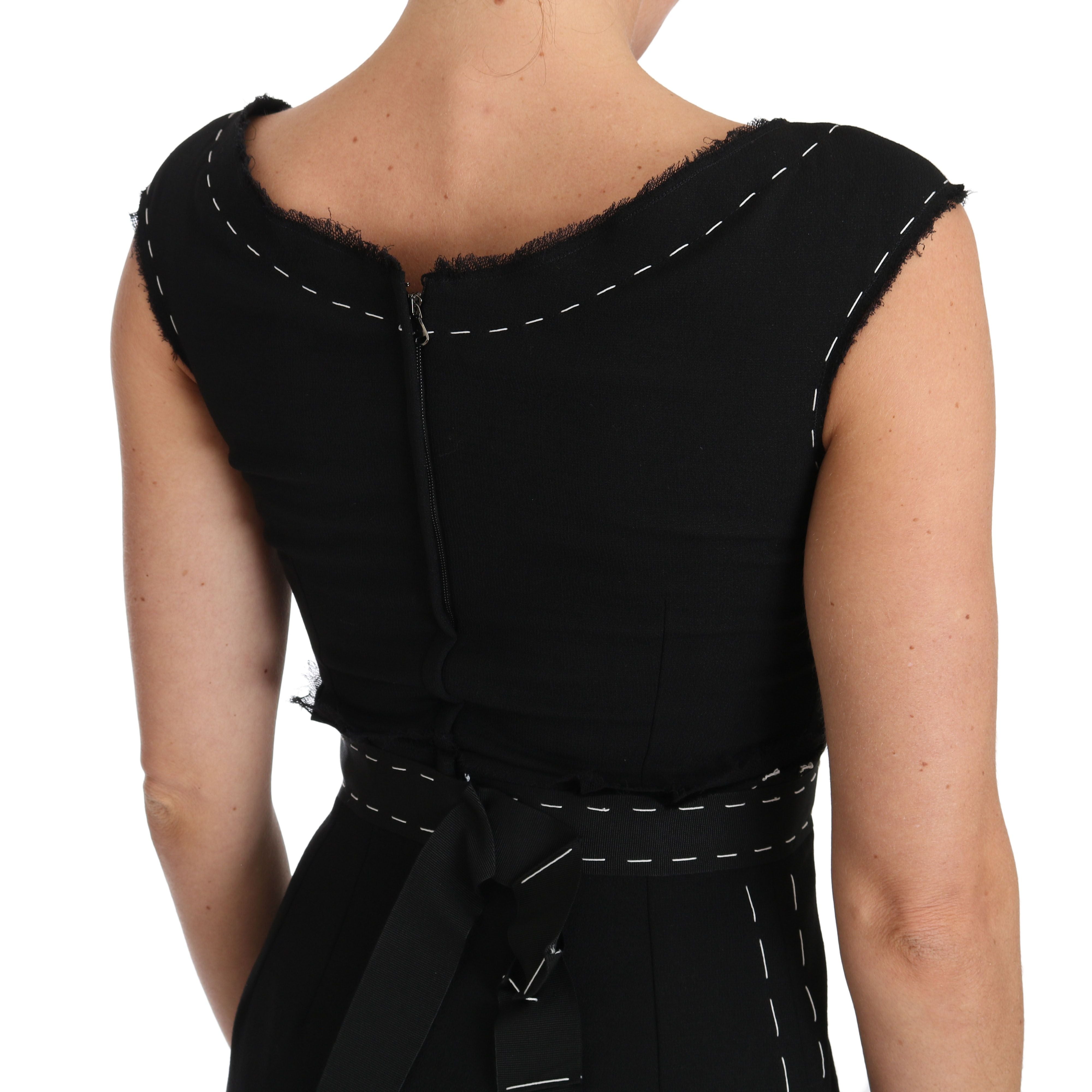 Dolce & Gabbana Black Wool Stretch A-line Sheath Dress