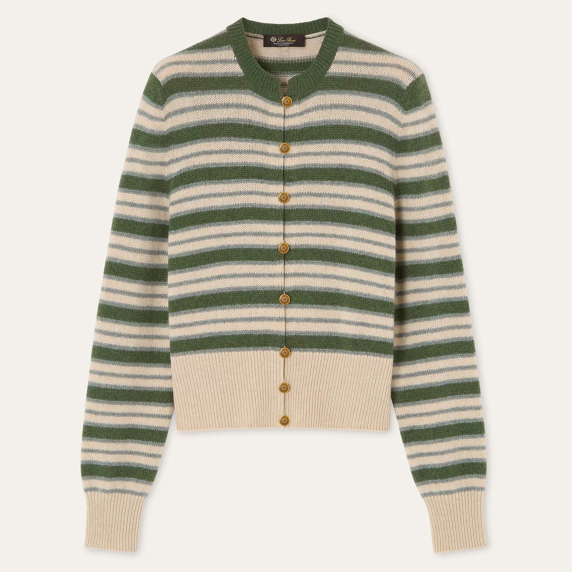 Loro Piana Fobello Stripes Cardigan in Baby Cashmere