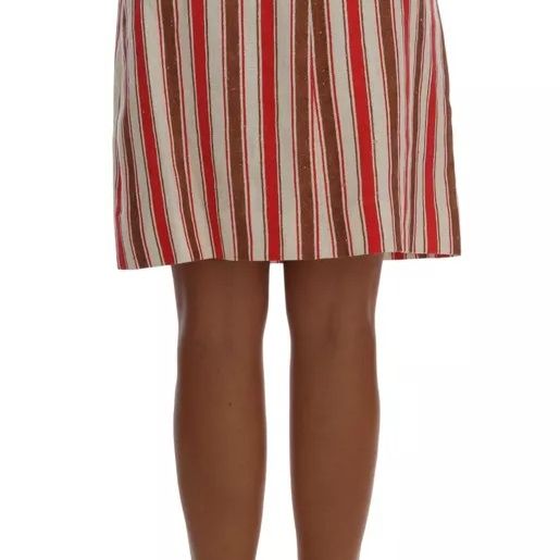 Dolce & Gabbana Multicolor Portofino Stripes Cotton Midi Skirt