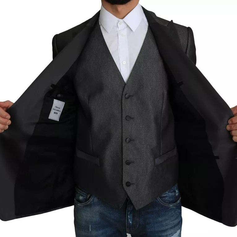 Dolce & Gabbana Gray MARTINI 2 Piece Vest Coat Blazer