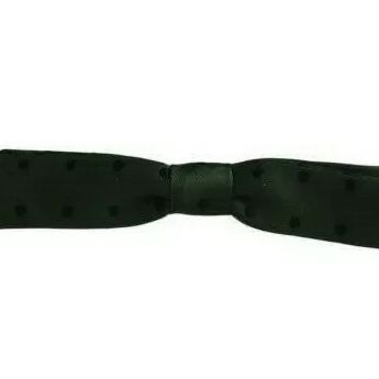 Dolce & Gabbana Green Dotted Silk Adjustable Neck Bow Tie