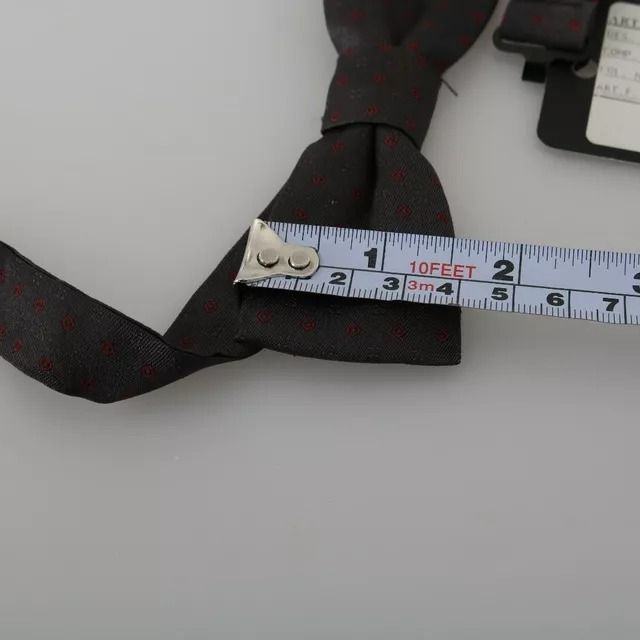 Dolce & Gabbana Gray Dotted Silk Adjustable Neck Bow Tie