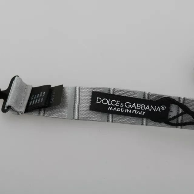 Dolce & Gabbana Light Gray Lining Adjustable Neck Butterfly Bow Tie