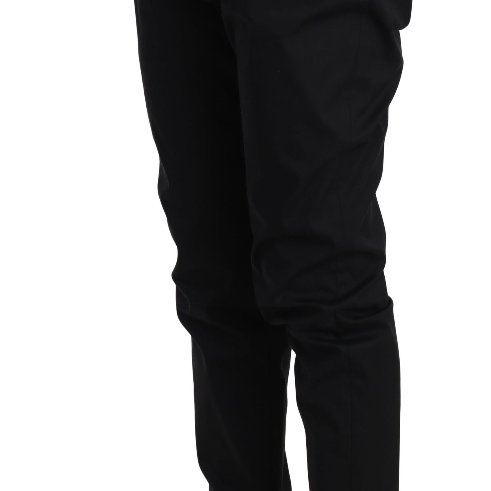Dolce & Gabbana Black Cotton Stretch Formal Trousers Pants