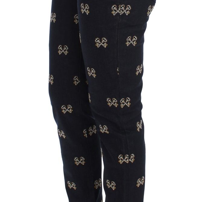 Dolce & Gabbana Blue Key Embroidered Slim Fit KATE Jeans