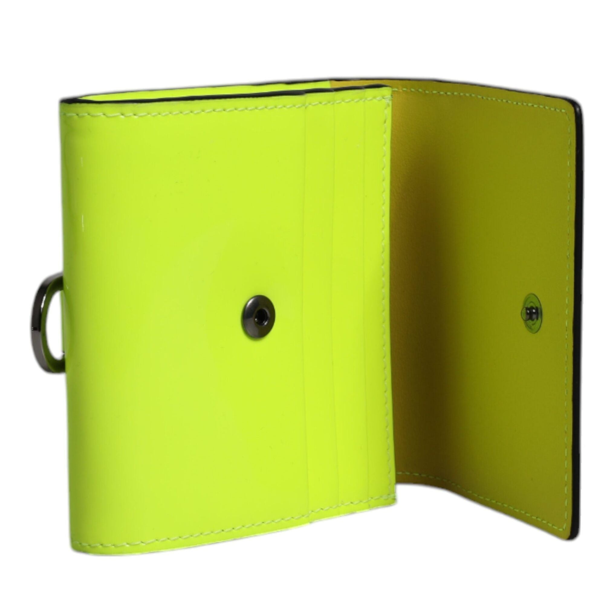 Dolce & Gabbana Yellow Green Bifold DG Logo Neck Strap Cardholder Wallet