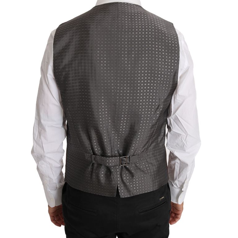 Dolce & Gabbana Brown Wool Silk Waistcoat Vest