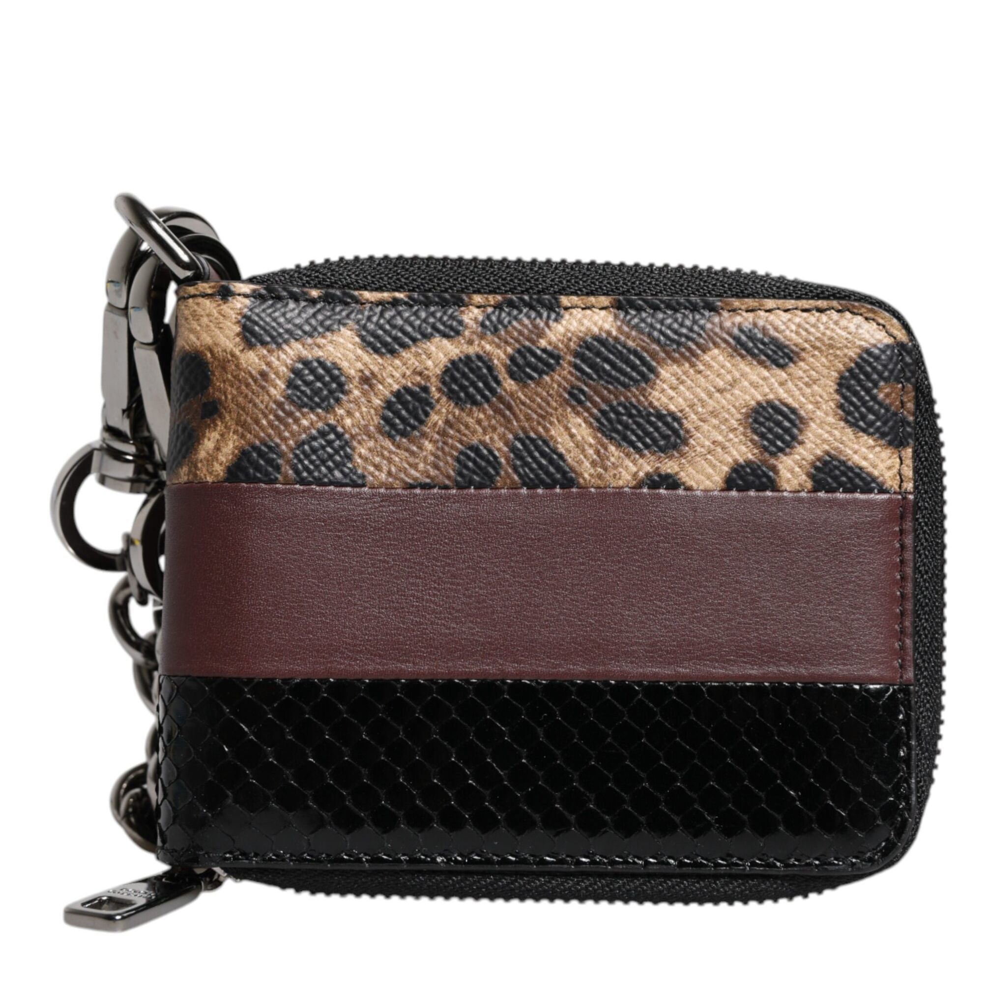 Dolce & Gabbana Multicolor Leopard Leather DG Bifold Card Holder Wallet