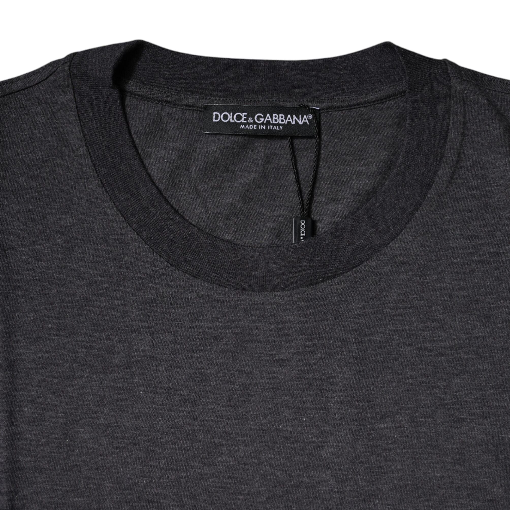 Dolce & Gabbana Dark Gray Crew Neck Short Sleeves T-shirt