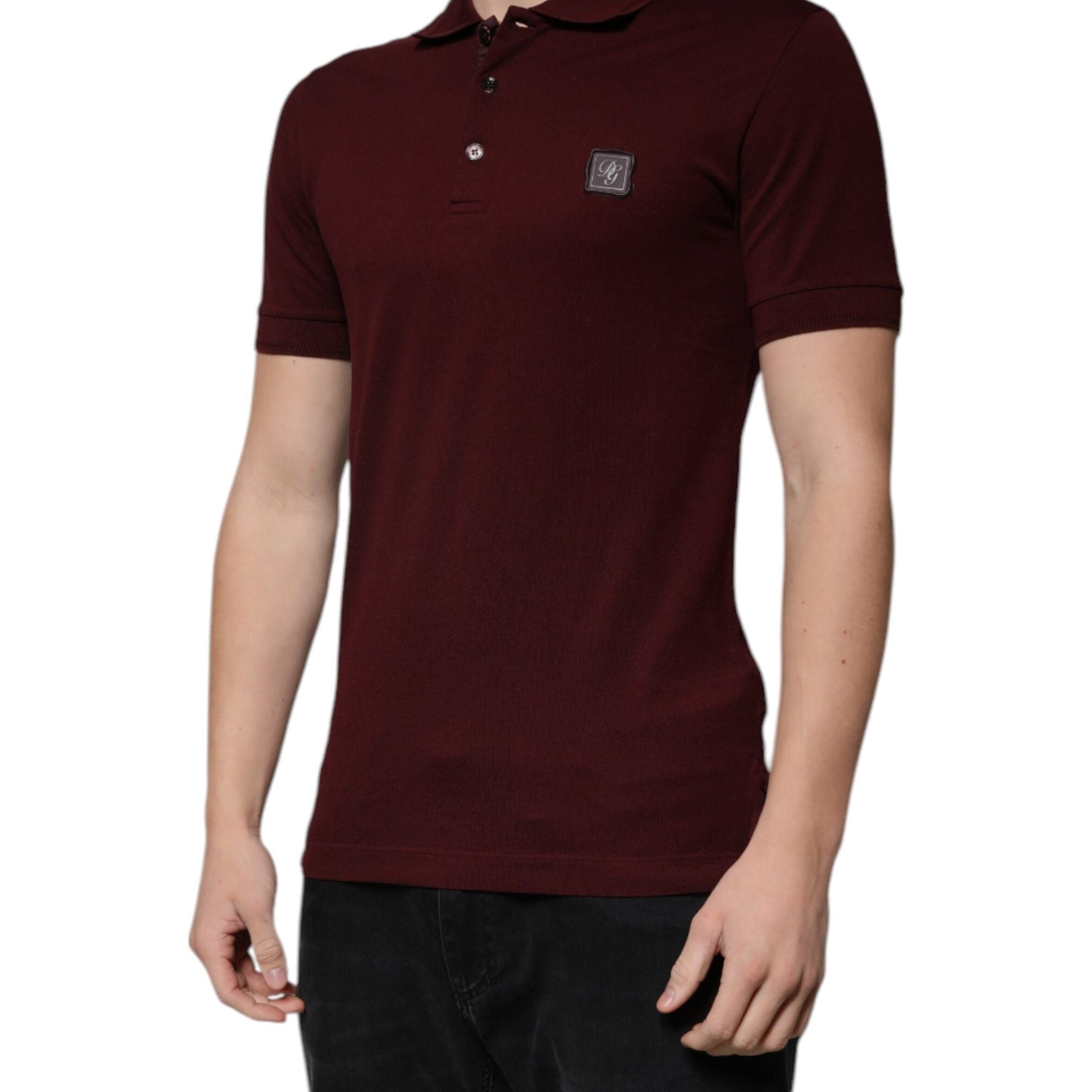 Dolce & Gabbana Maroon Collared Short Sleeves Polo T-shirt