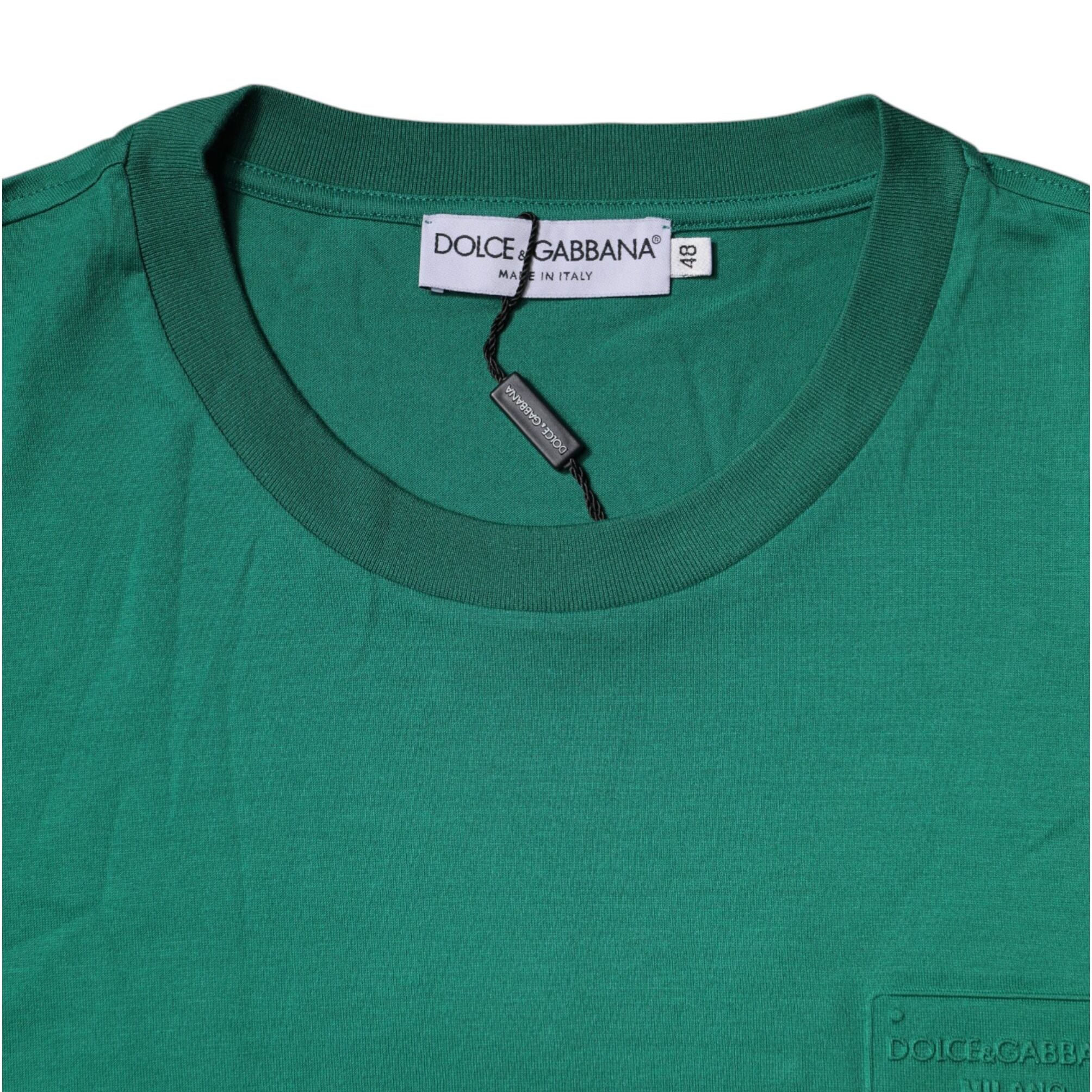Dolce & Gabbana Green Logo Crew Neck Short Sleeves T-shirt