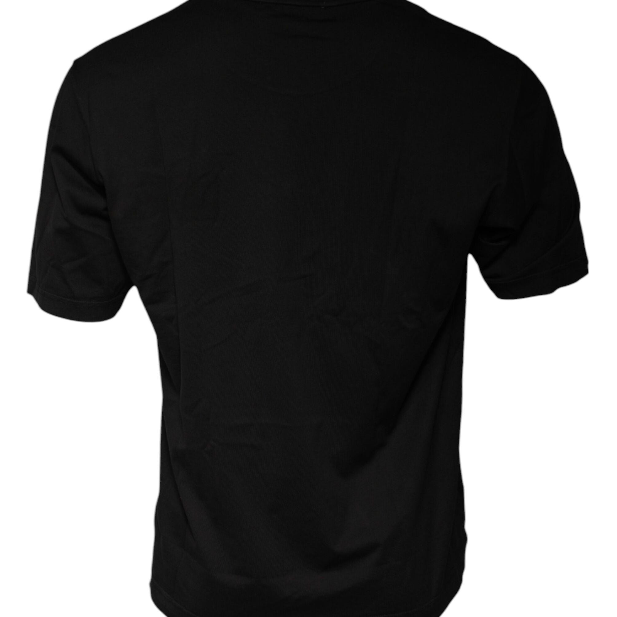 Dolce & Gabbana Black Cotton Crew Neck Short Sleeves T-shirt