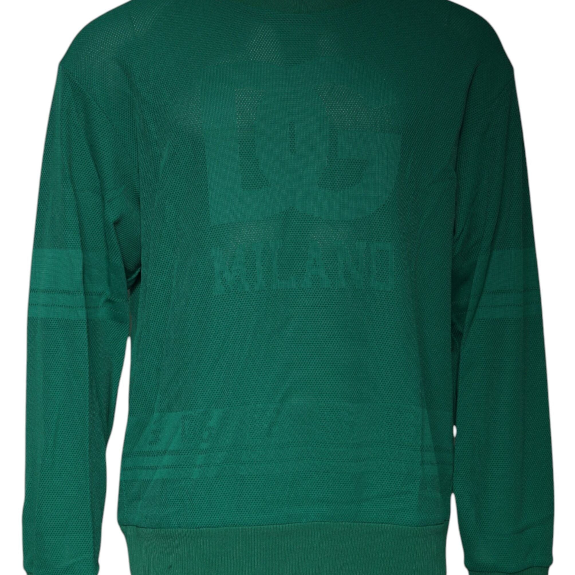 Dolce & Gabbana Green Logo Nylon Crew Neck Pullover Sweater