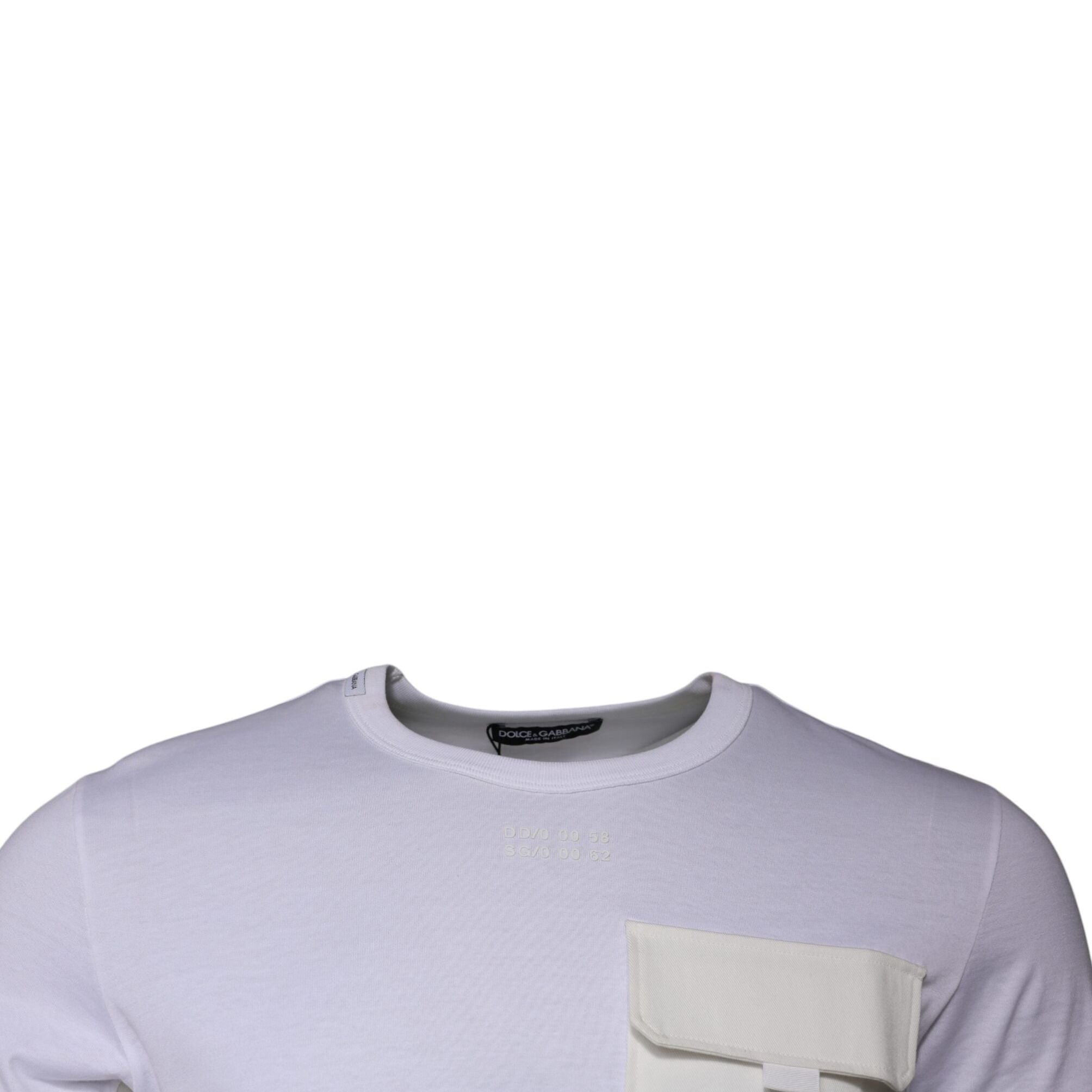 Dolce & Gabbana White Cotton Crew Neck Short Sleeves T-shirt