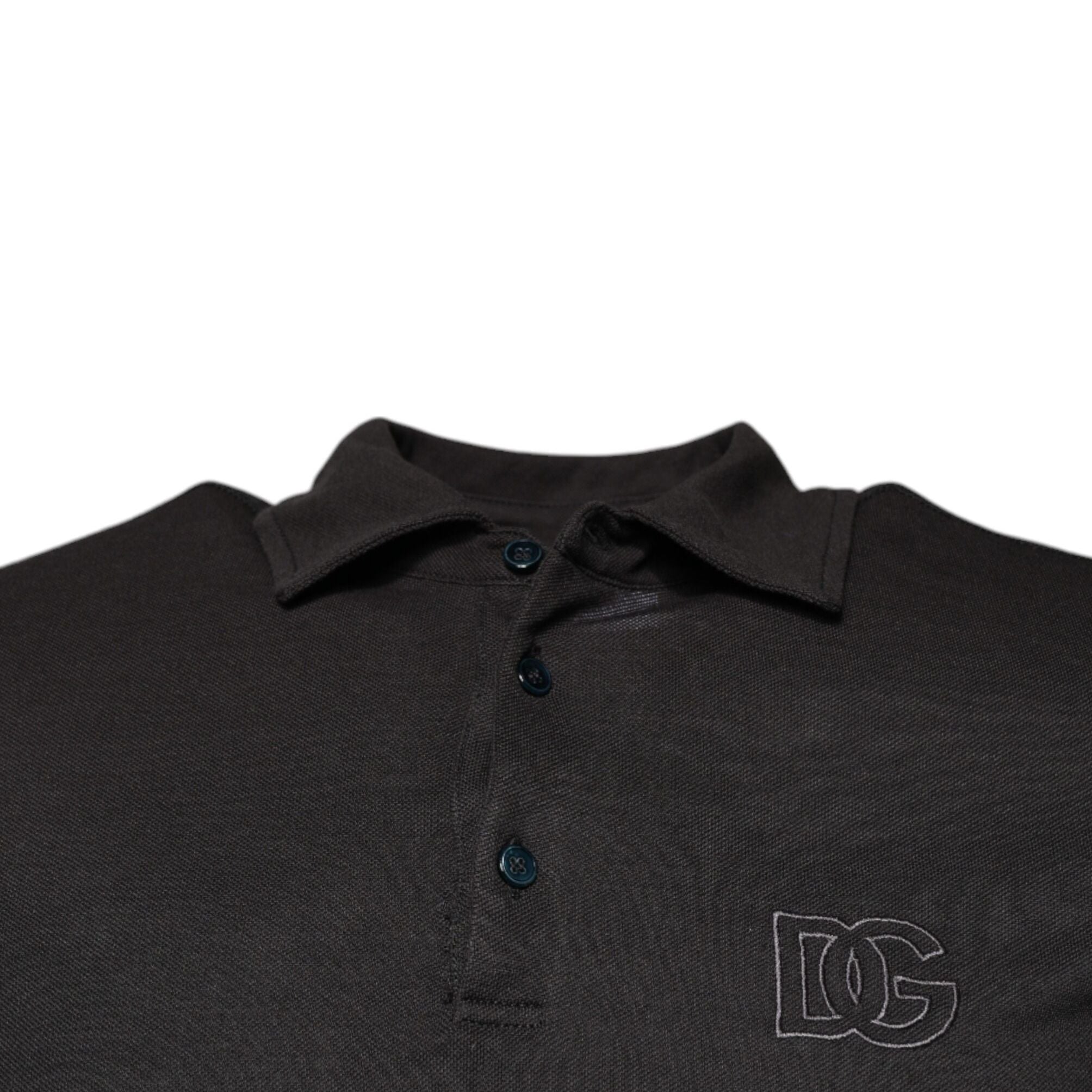 Dolce & Gabbana Dark Gray Collared Short Sleeves Polo T-shirt