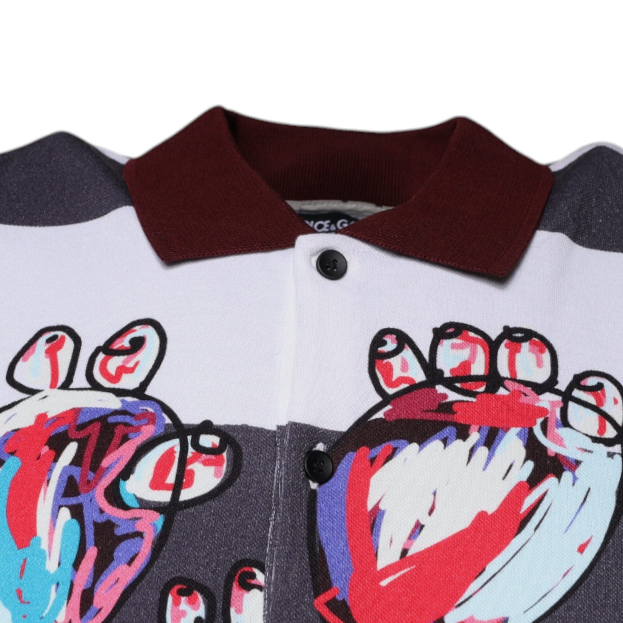 Dolce & Gabbana Multicolor Graphic Collared Polo T-shirt