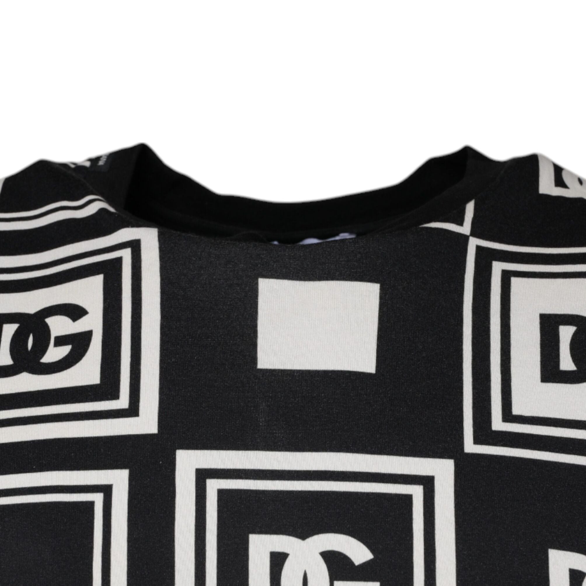 Dolce & Gabbana Black Logo Monogram Cotton Crew Neck T-shirt