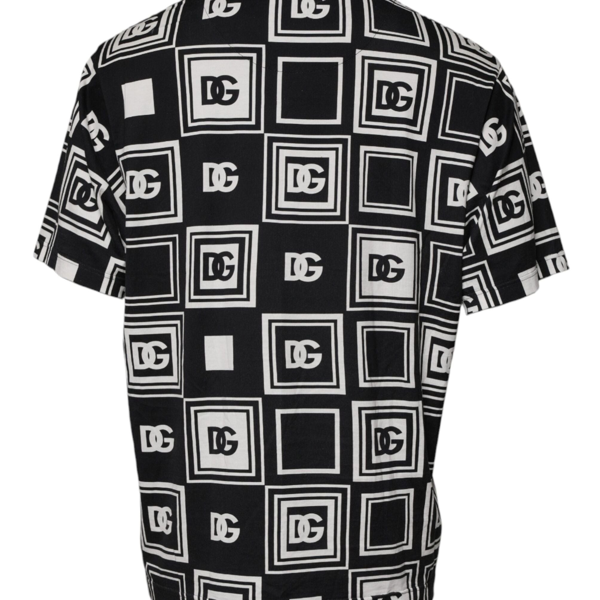 Dolce & Gabbana Black Logo Monogram Cotton Crew Neck T-shirt