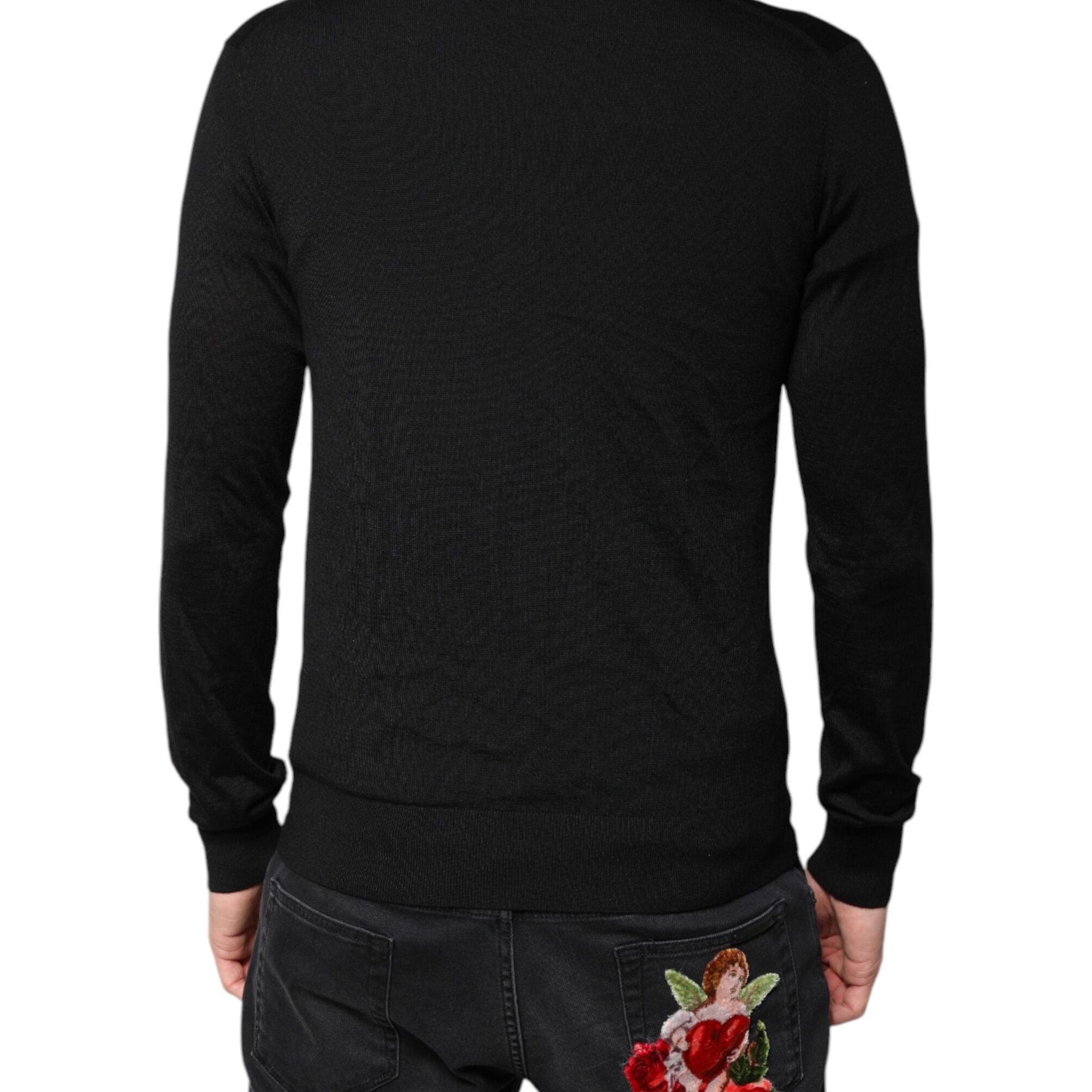 Dolce & Gabbana Black Cashmere Button Down Cardigan Sweater
