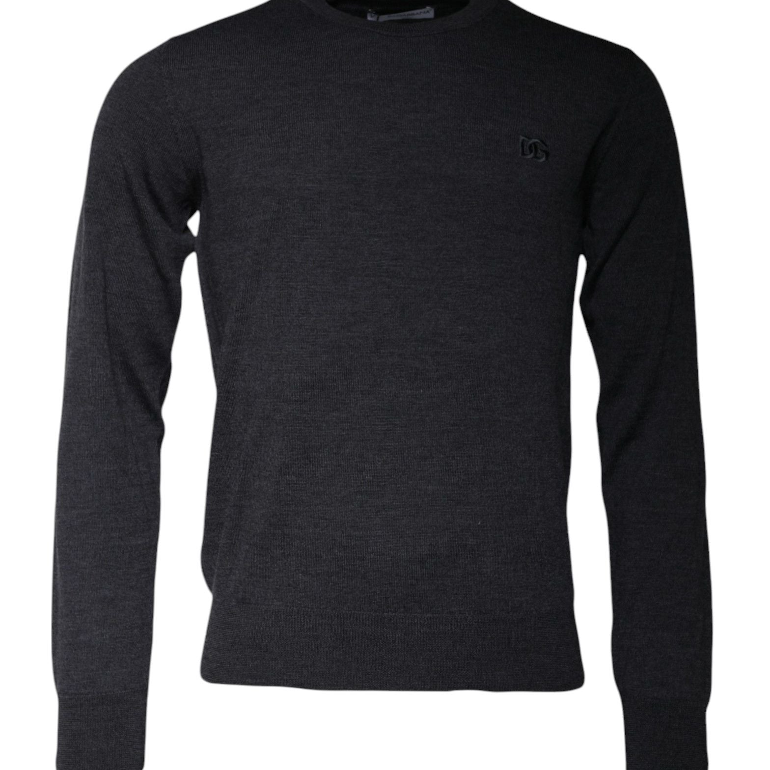 Dolce & Gabbana Dark Gray DG Logo Crew Neck Pullover Sweater