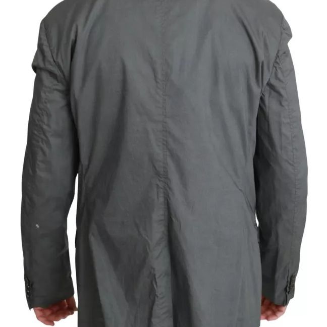 Dolce & Gabbana Gray Cotton Single Breasted Formal Blazer
