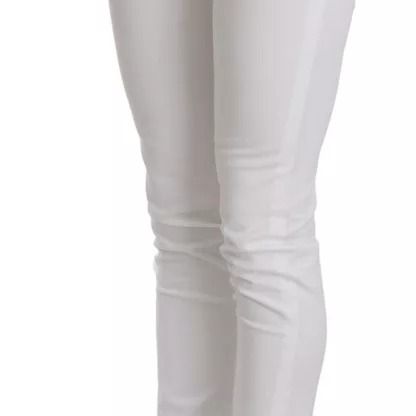 Dolce & Gabbana White Crystal Embellished Skinny Jeans