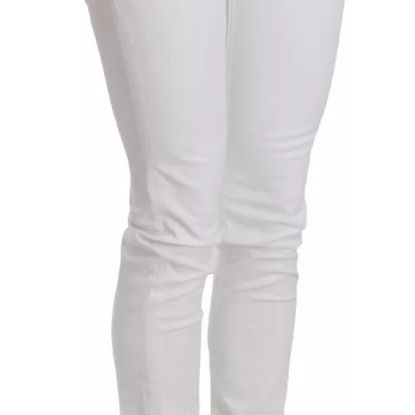 Dolce & Gabbana White Crystal Embellished Skinny Jeans