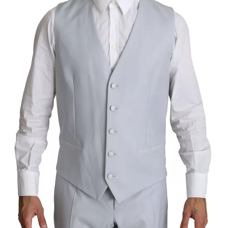 Dolce & Gabbana Light Blue SICILIA Wool 3 Piece Suit