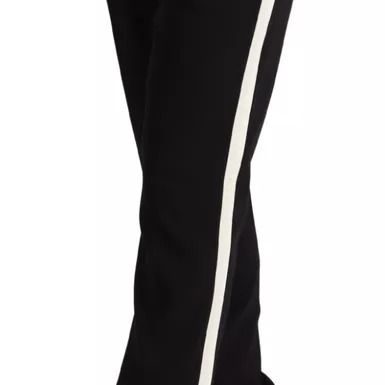 Dolce & Gabbana Black White Stripes Wool Tapered Pants