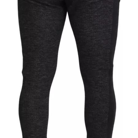 Dolce & Gabbana Gray Chevron Viscose Skinny Pants