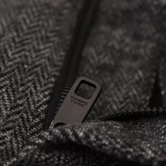 Dolce & Gabbana Gray Chevron Viscose Skinny Pants