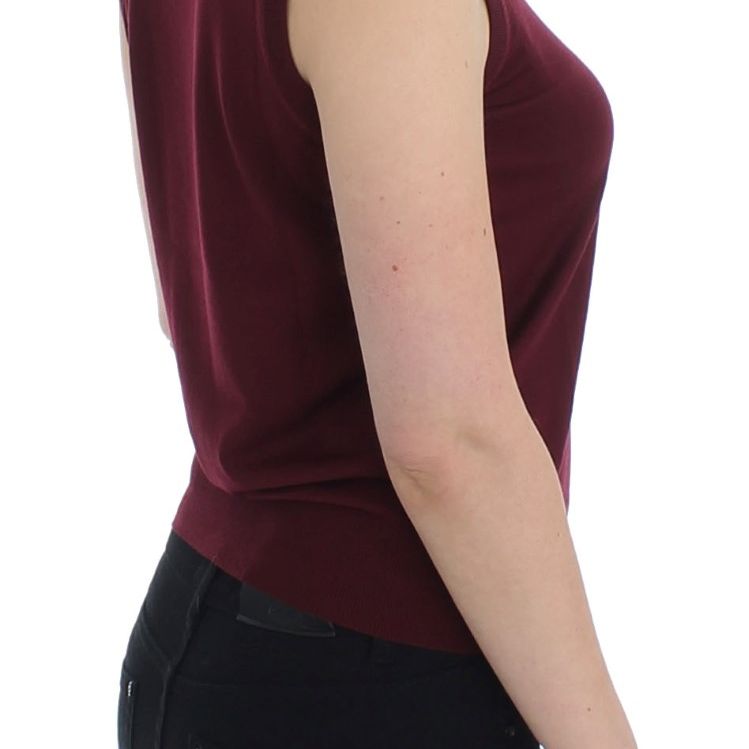 Dolce & Gabbana Red Sleeveless Crewneck Vest Pullover