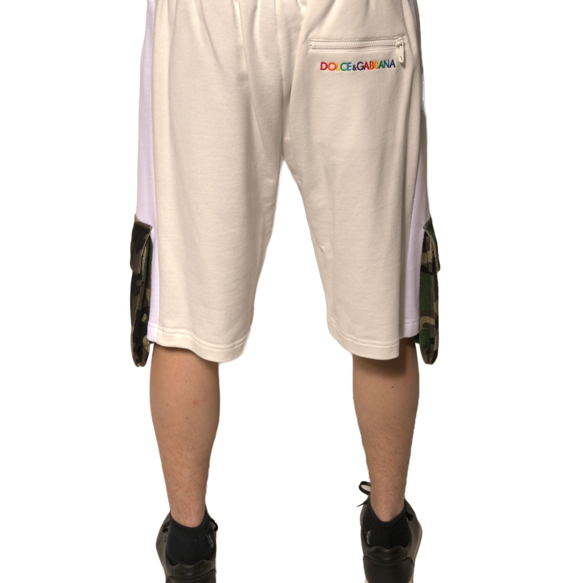Dolce & Gabbana Beige Cotton Men Casual Cargo Bermuda Shorts